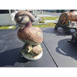 Andrea by Sadek vtg Wood Duck figurine Japan 7.5 in Female w/chicks #6996